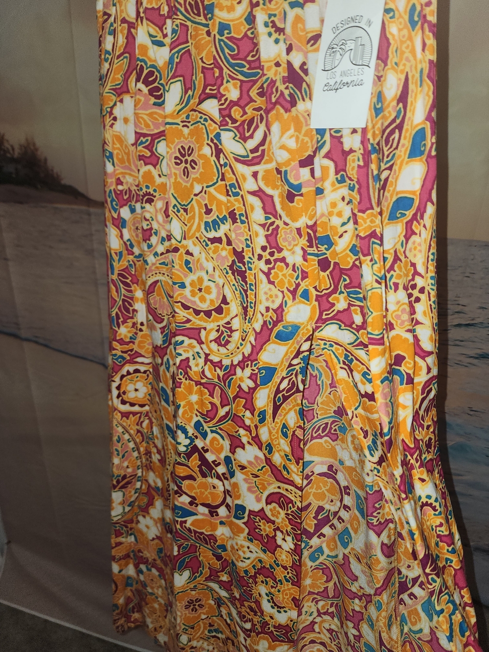 Patrons Of PEACE Boho Floral Paisley Maxi Skirt - Yellow & Pink - Picture 3 of 7